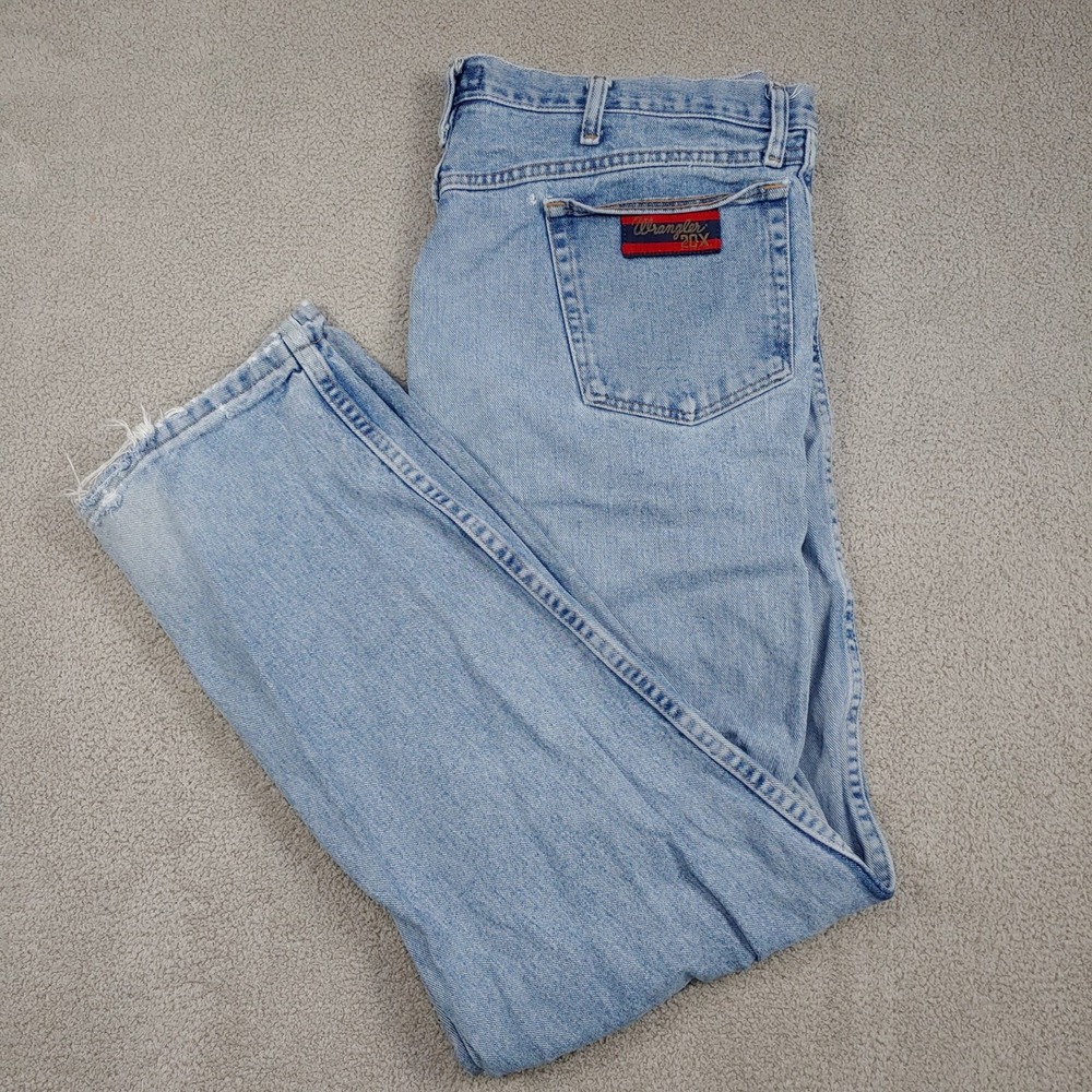 Wrangler 20X Jeans - Men 38x32.5 Light Blue - 22MWXVM Relaxed Fit Vintage Denim
